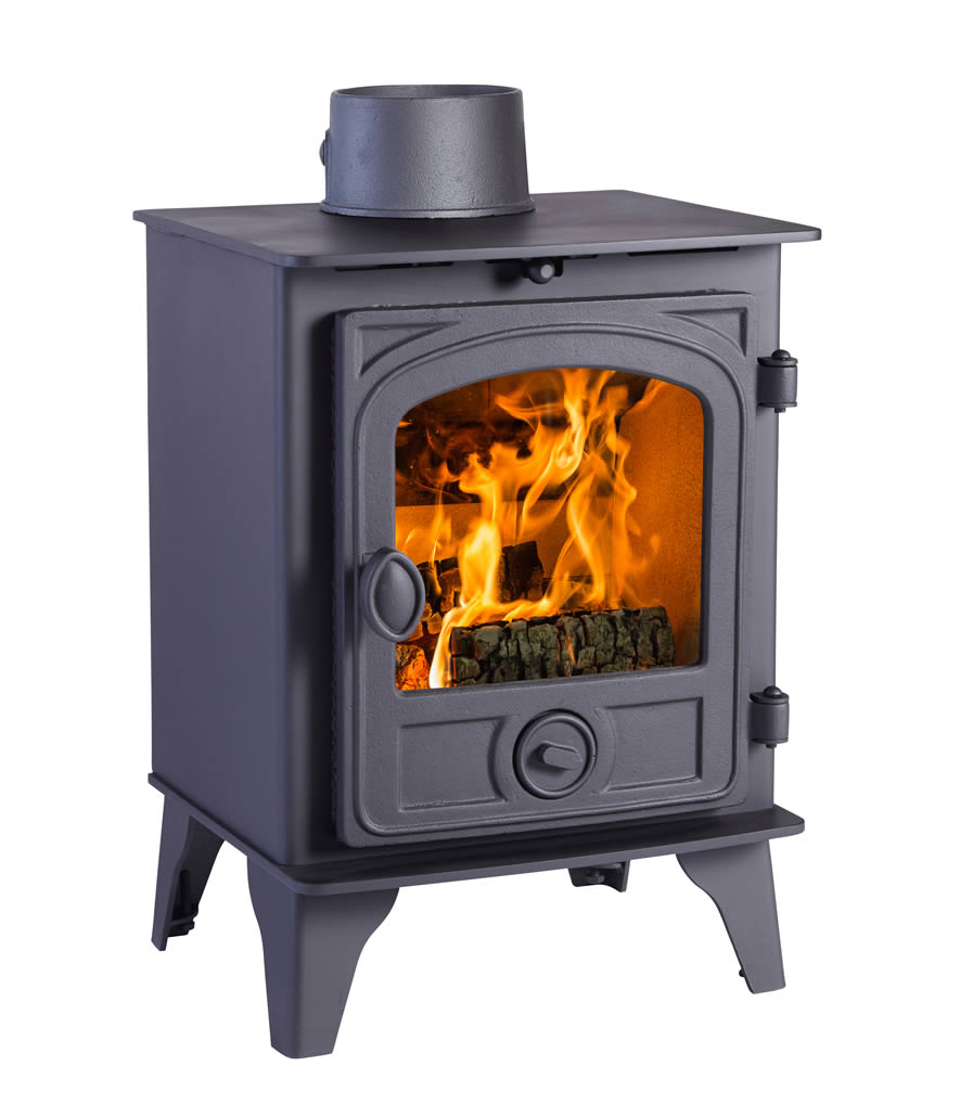 Hunter Hawk 4d Wood Burning Stove 4 7kw Nominal Modern Door